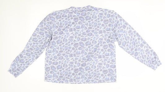 George Womens Blue Animal Print  Pullover Jumper Size 8