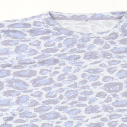 George Womens Blue Animal Print  Pullover Jumper Size 8
