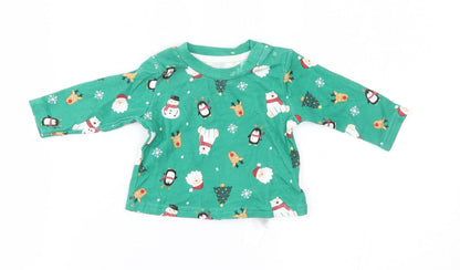 Primark Baby Green    Pyjama Top Size 0-3 Months  - christmas