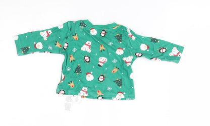 Primark Baby Green    Pyjama Top Size 0-3 Months  - christmas