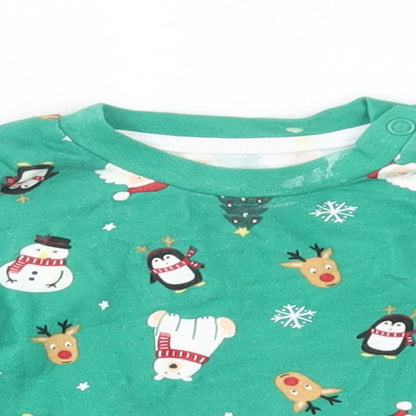 Primark Baby Green    Pyjama Top Size 0-3 Months  - christmas