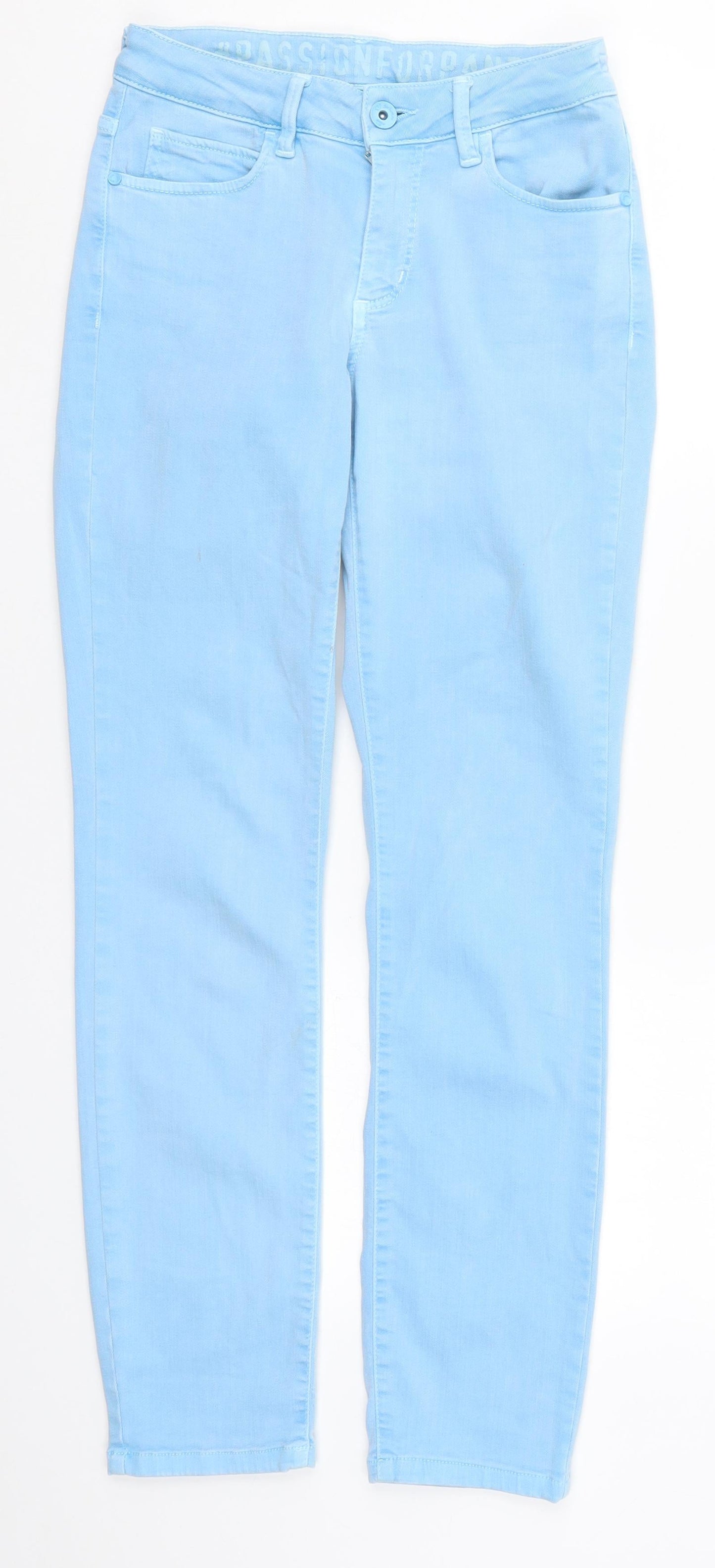 Womens UK Size 8 Preworn Regular Fit Skinny Blue Jeans