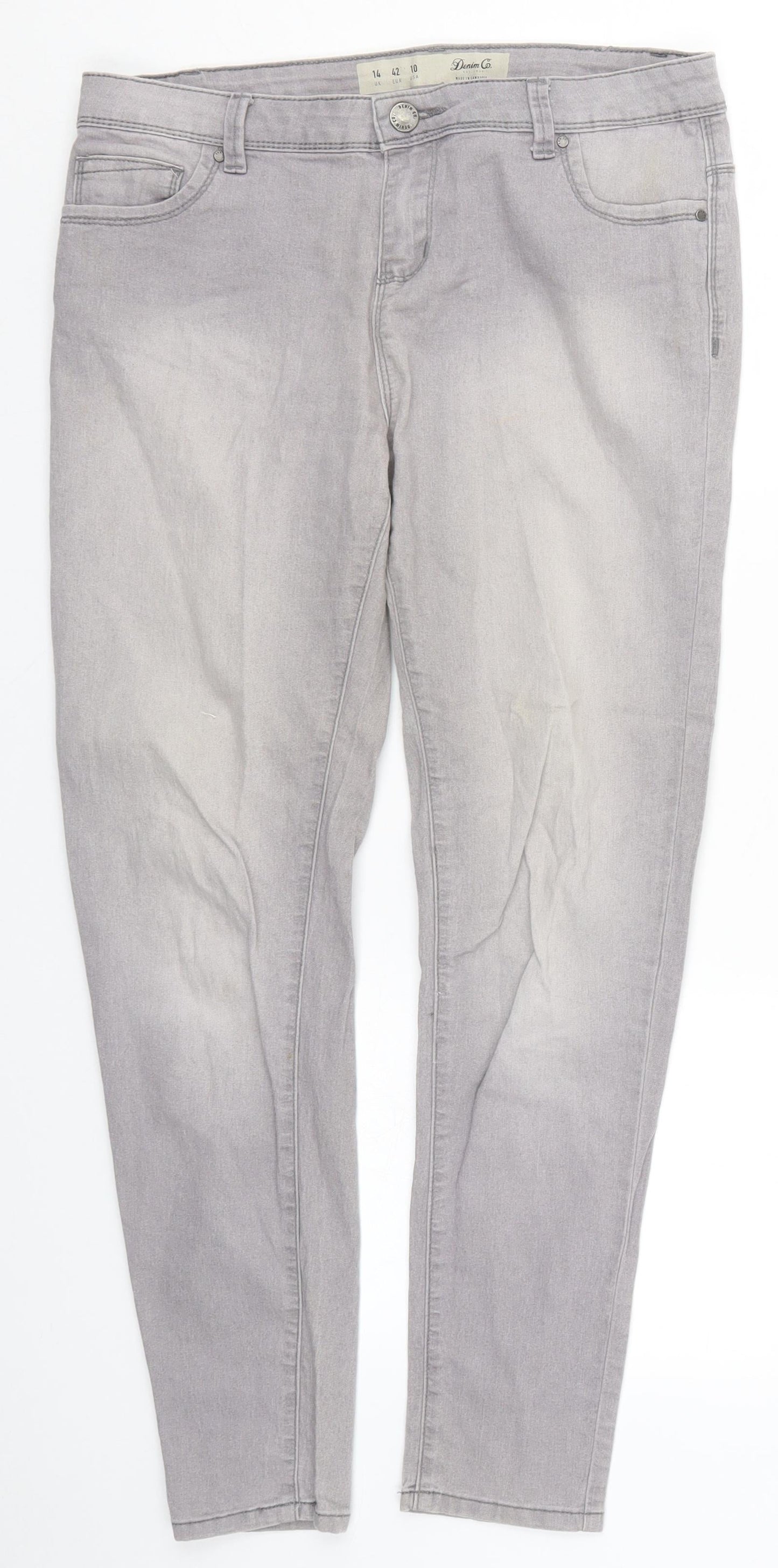 Denim Co Womens Grey  Denim Skinny Jeans Size 14 L26 in