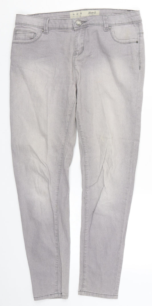 Denim Co Womens Grey  Denim Skinny Jeans Size 14 L26 in