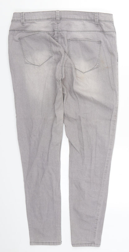 Denim Co Womens Grey  Denim Skinny Jeans Size 14 L26 in