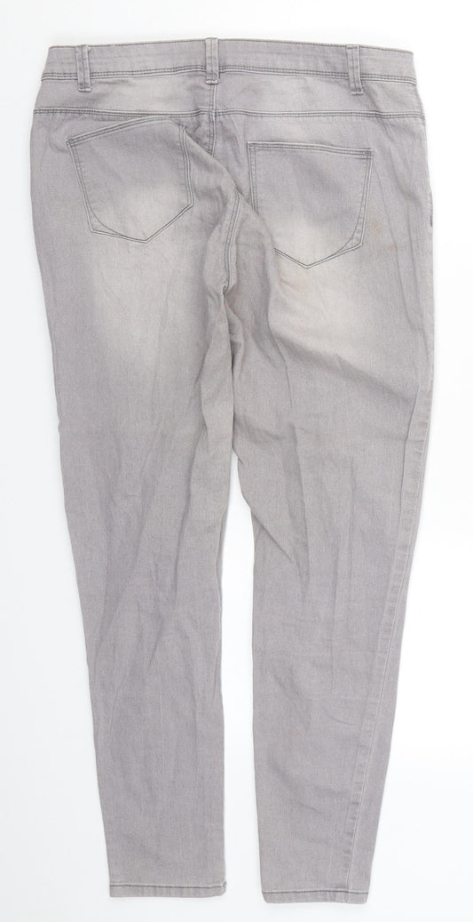 Denim Co Womens Grey  Denim Skinny Jeans Size 14 L26 in