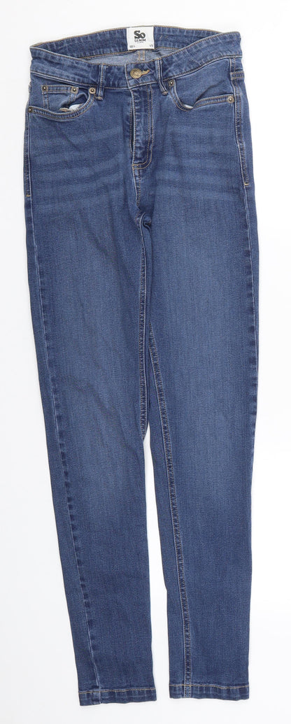 Womens UK Size 6 So Denim Regular Fit Skinny Blue Jeans