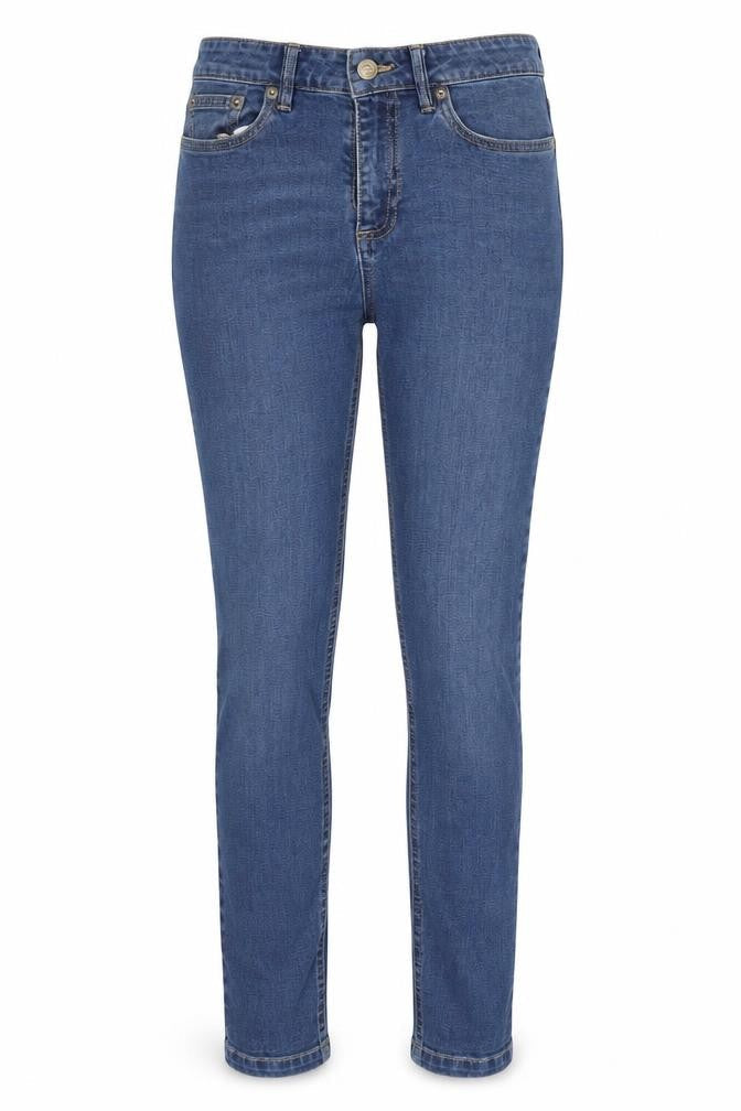 Front view of So Denim women’s blue denim skinny jeans, size UK 6, 28-inch leg