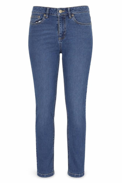 Front view of So Denim women’s blue denim skinny jeans, size UK 6, 28-inch leg