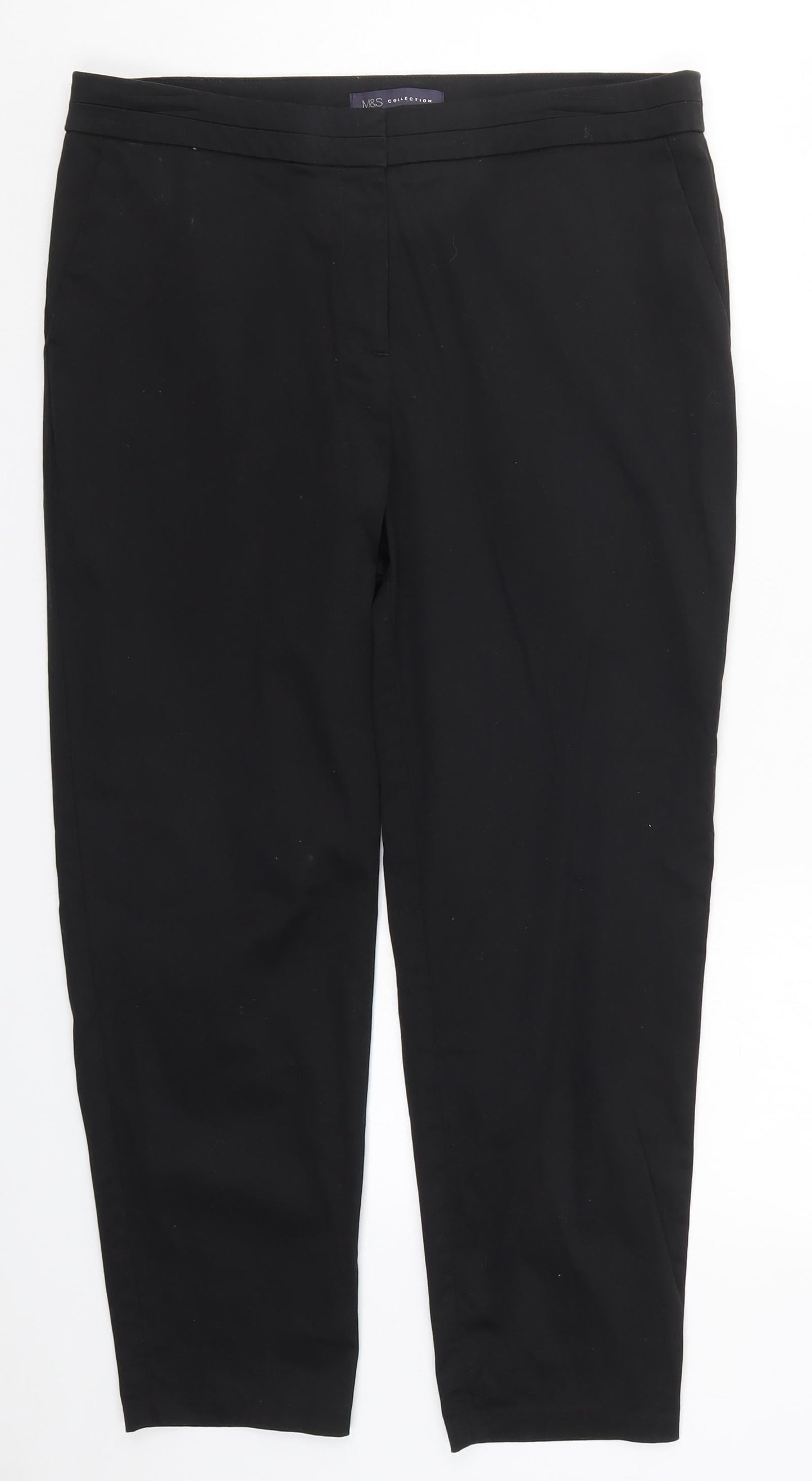 Womens UK Size 14 Marks and Spencer Regular Fit  Black Trousers