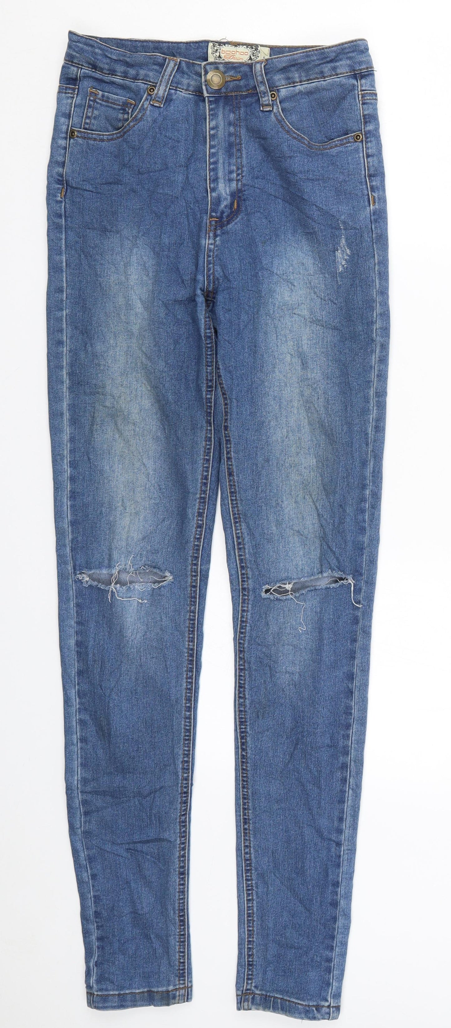 Boohoo Womens Blue  Denim Skinny Jeans Size 6 L30 in