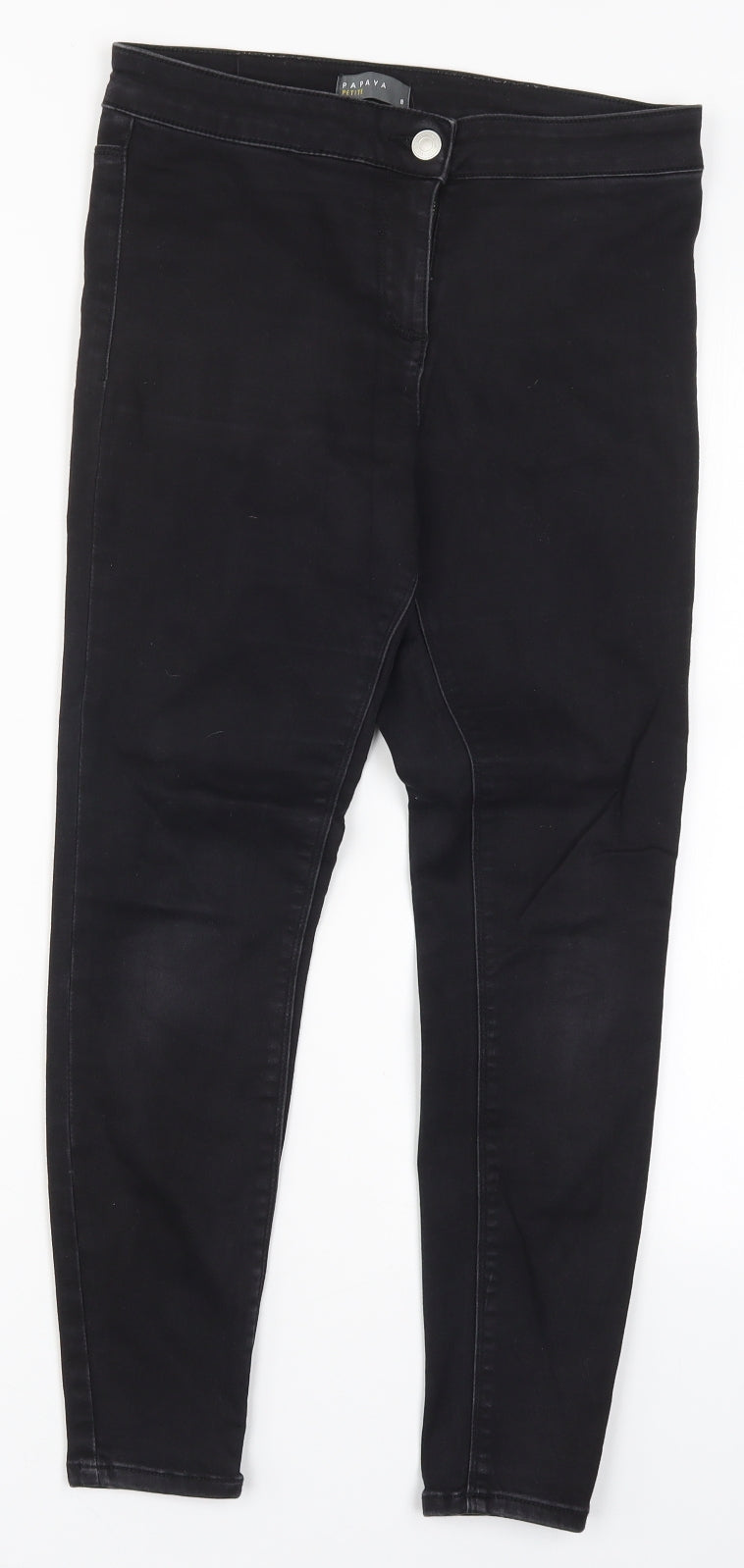 Womens UK Size 9 Months Papaya Regular Fit Skinny Black Jeans