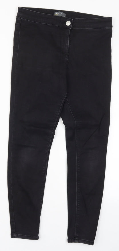Womens UK Size 9 Months Papaya Regular Fit Skinny Black Jeans