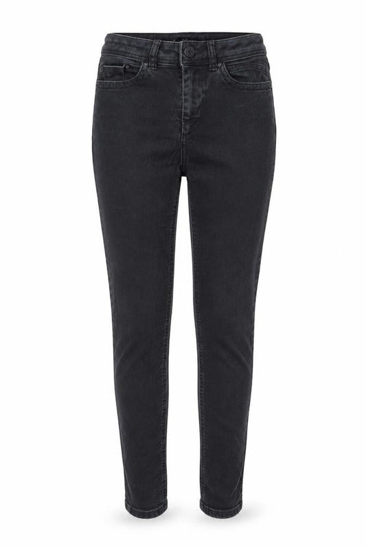 Front view of Marks & Spencer women’s black denim jegging jeans, size UK 8, 25.5-inch leg