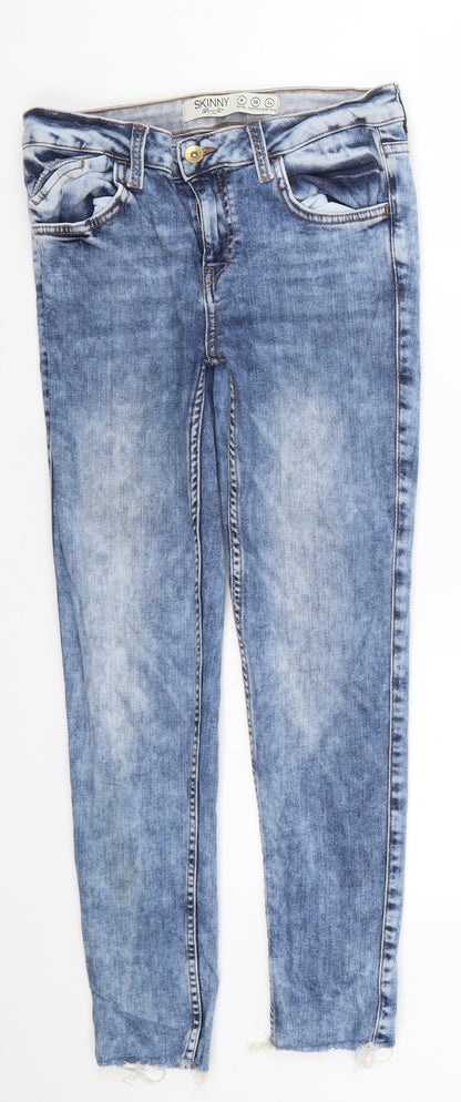 Denim Co Womens Blue  Denim Skinny Jeans Size 8 L26 in - Distressed Hem