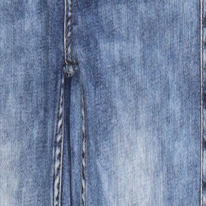 Denim Co Womens Blue  Denim Skinny Jeans Size 8 L26 in - Distressed Hem