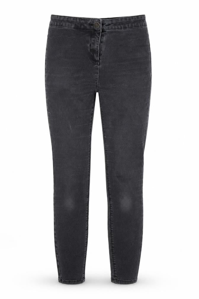 Front view of Papaya women’s grey denim skinny jeans, size UK 8, 27-inch leg