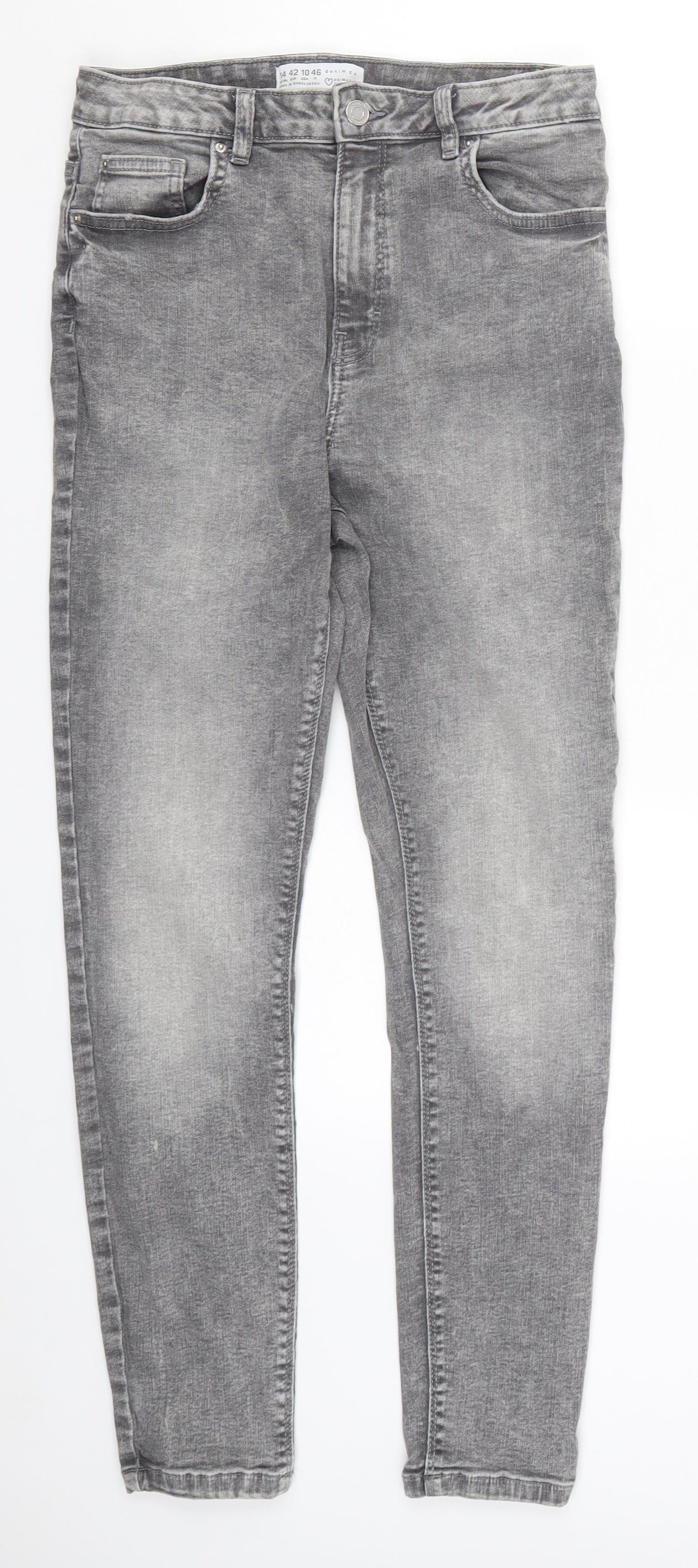 Denim Co Womens Grey  Denim Skinny Jeans Size 14 L27.5 in