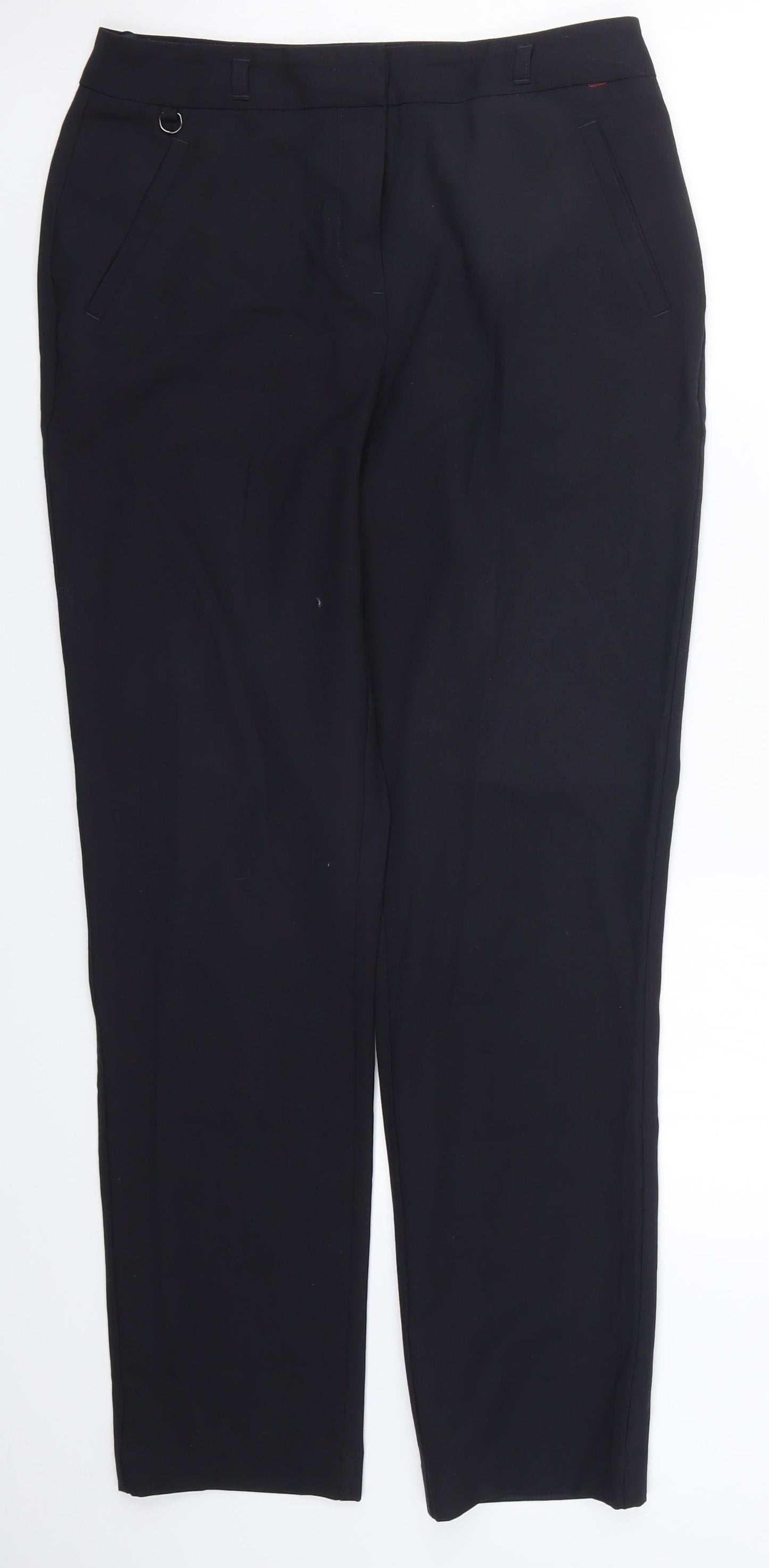 Womens UK Size 10 Preworn Regular Fit  Black Trousers