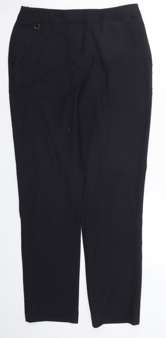 Womens UK Size 10 Preworn Regular Fit  Black Trousers