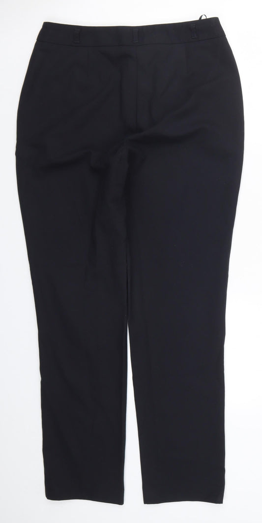 Womens UK Size 10 Preworn Regular Fit  Black Trousers