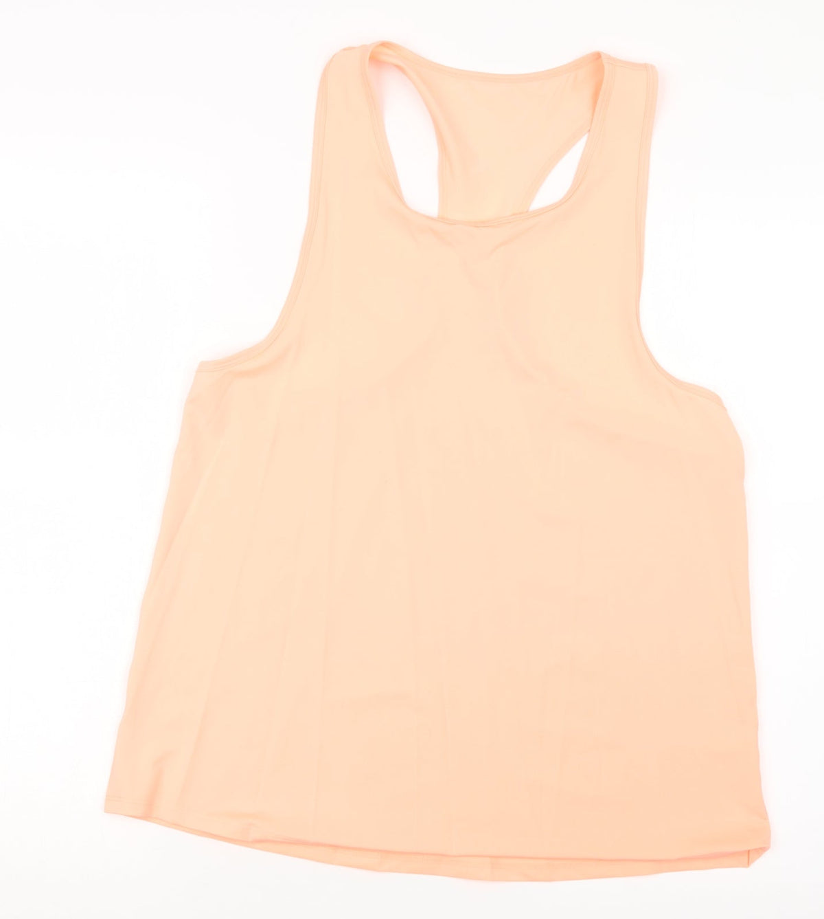 Additional front view of women’s orange basic tank, size UK 14