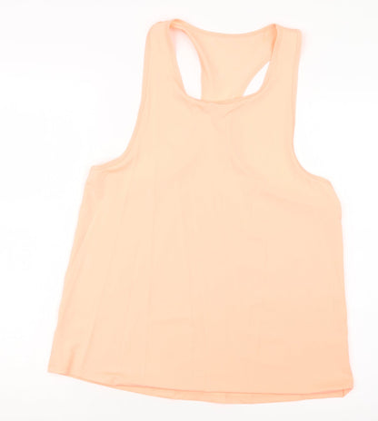 Additional front view of women’s orange basic tank, size UK 14