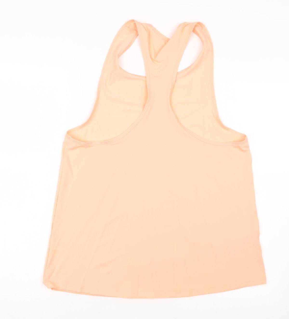 Back view of women’s orange basic tank, size UK 14