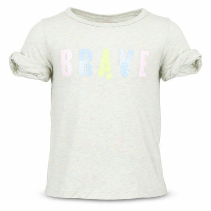 Front view of F&F girls’ green basic t-shirt, size 6-7, years