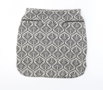 NEXT Womens Black Geometric  Straight & Pencil Skirt Size 10