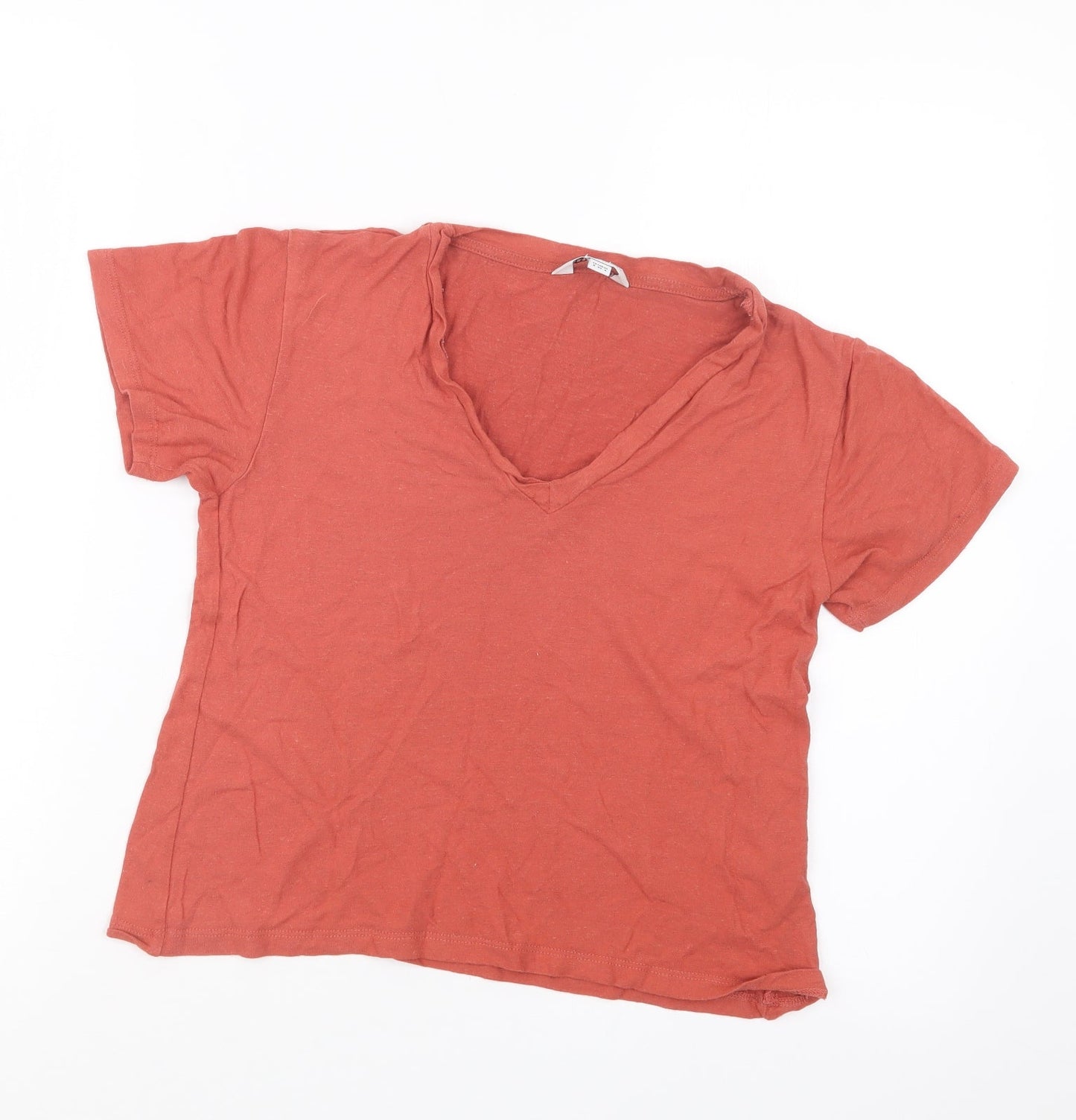Womens UK Size 8 Great plains Orange Cropped T-Shirt