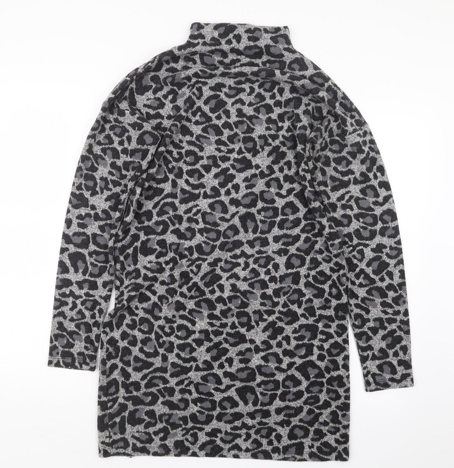 Oasis Womens Black Animal Print  Jumper Dress  Size S
