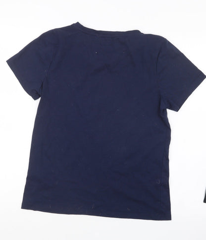 Back view of Avenue women’s blue geometric top pyjama top, size M