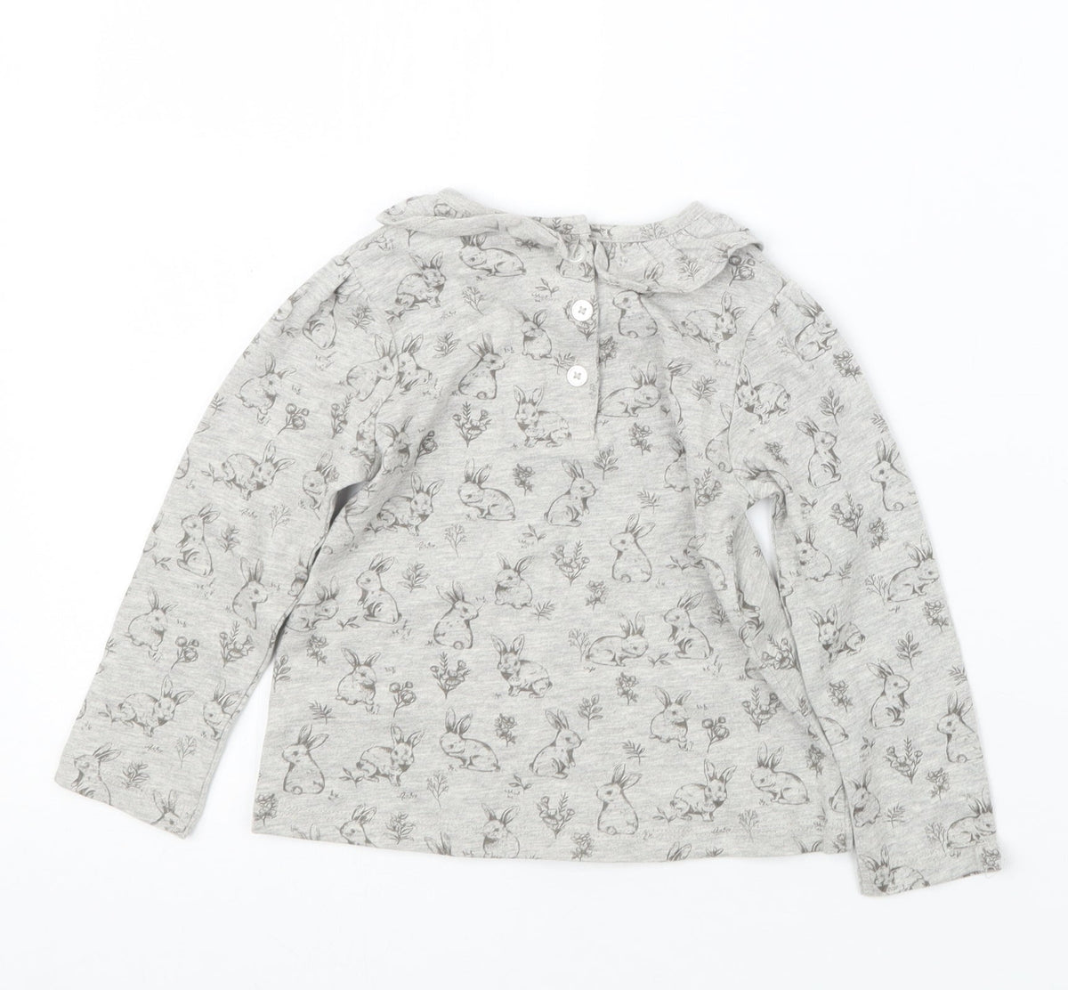 Back view of Tu girls’ grey geometric basic t-shirt, size 9-12, months