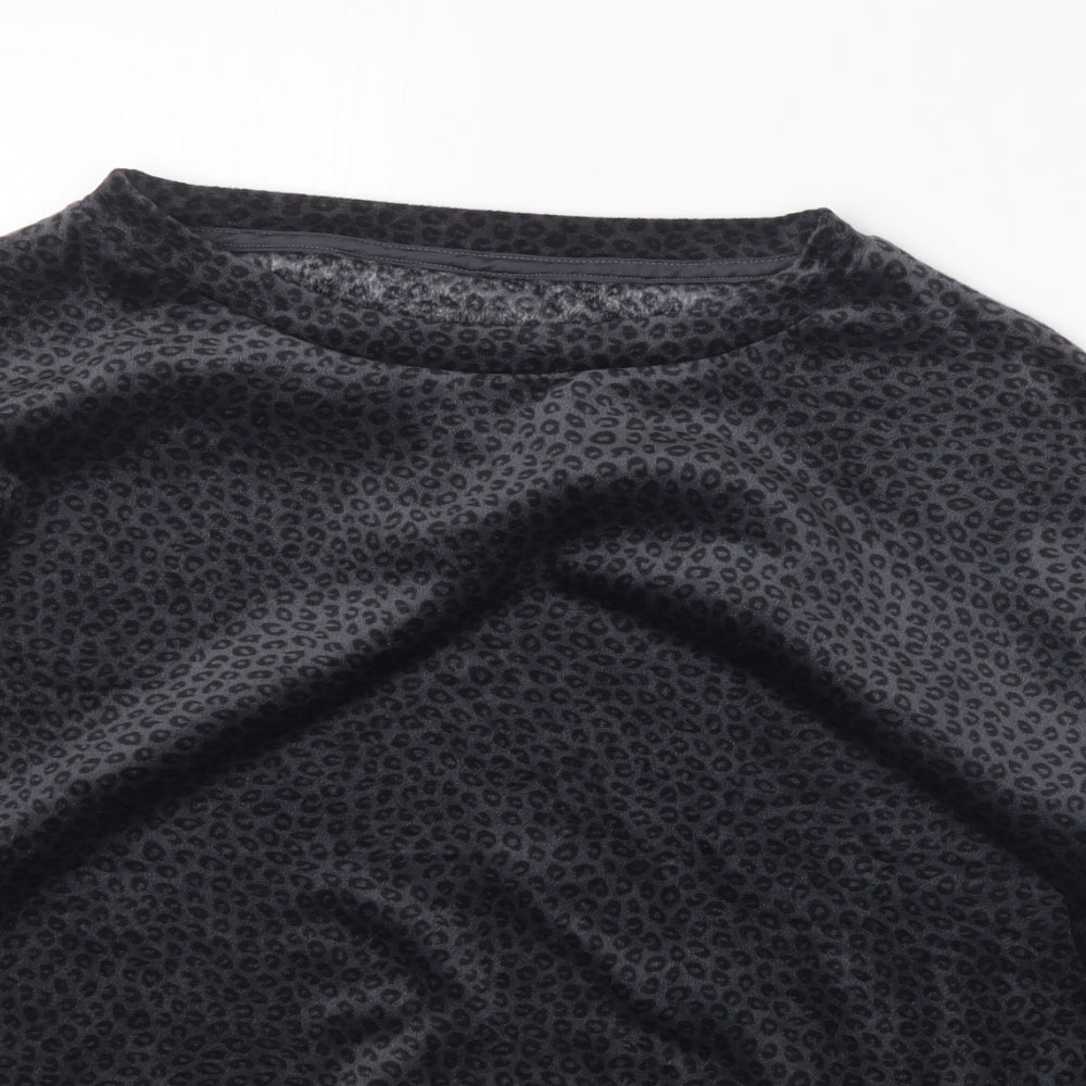 Primark Womens Grey Animal Print  Pullover Jumper Size 10