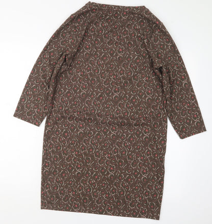 TU Womens Brown Geometric  Jumper Dress  Size 10