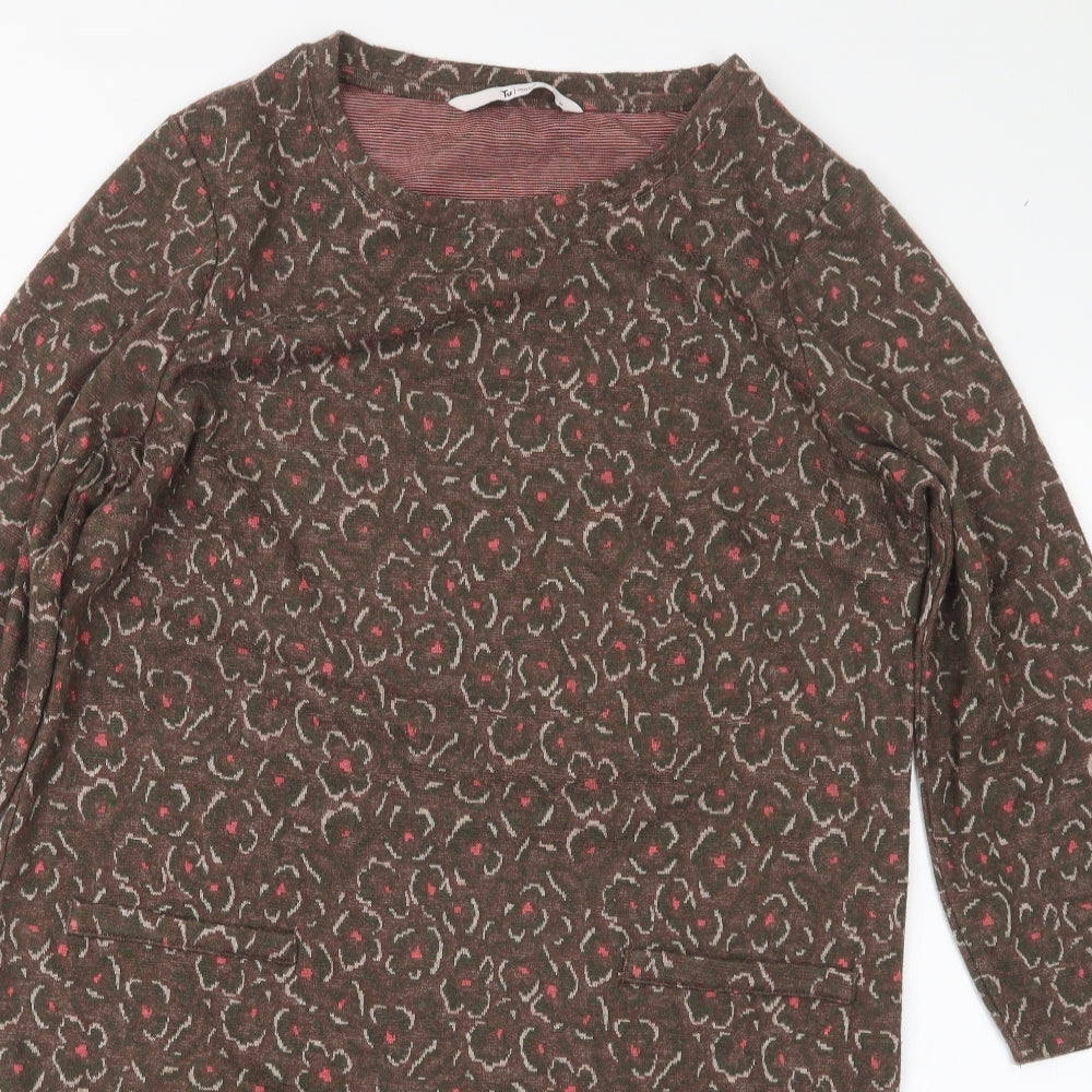 TU Womens Brown Geometric  Jumper Dress  Size 10