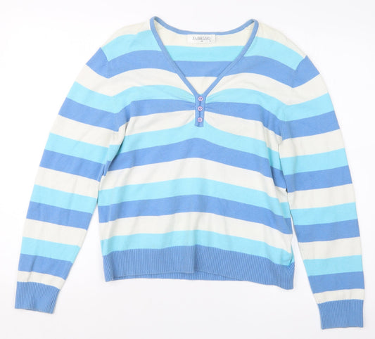 Womens UK Size M FABRIZIO Blue Pullover Jumper