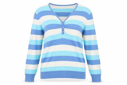 Fabrizio  Womens Blue Striped  Pullover Jumper Size M