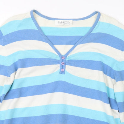 Womens UK Size M FABRIZIO Blue Pullover Jumper