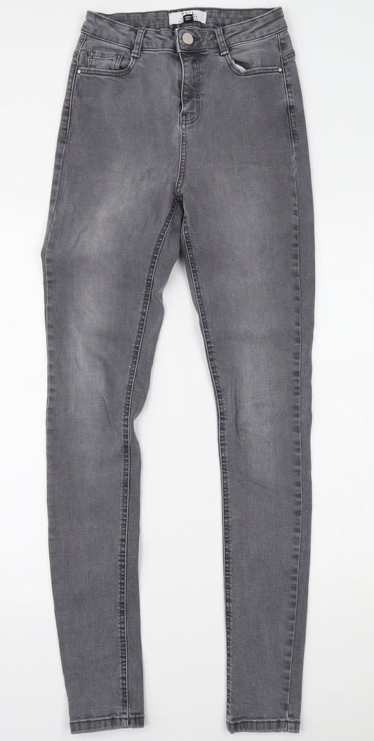 Dorothy Perkins Womens Grey  Denim Skinny Jeans Size 8 L29 in