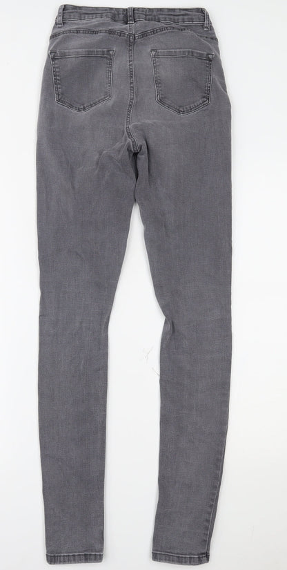 Dorothy Perkins Womens Grey  Denim Skinny Jeans Size 8 L29 in