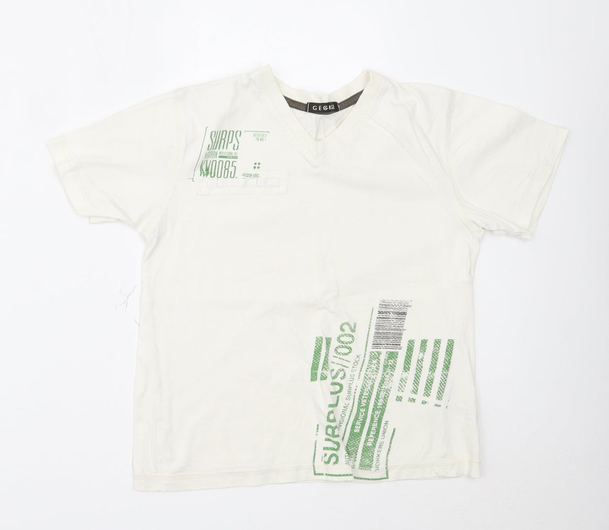 Additional front view of George boys’ white basic t-shirt, size 8-9, years