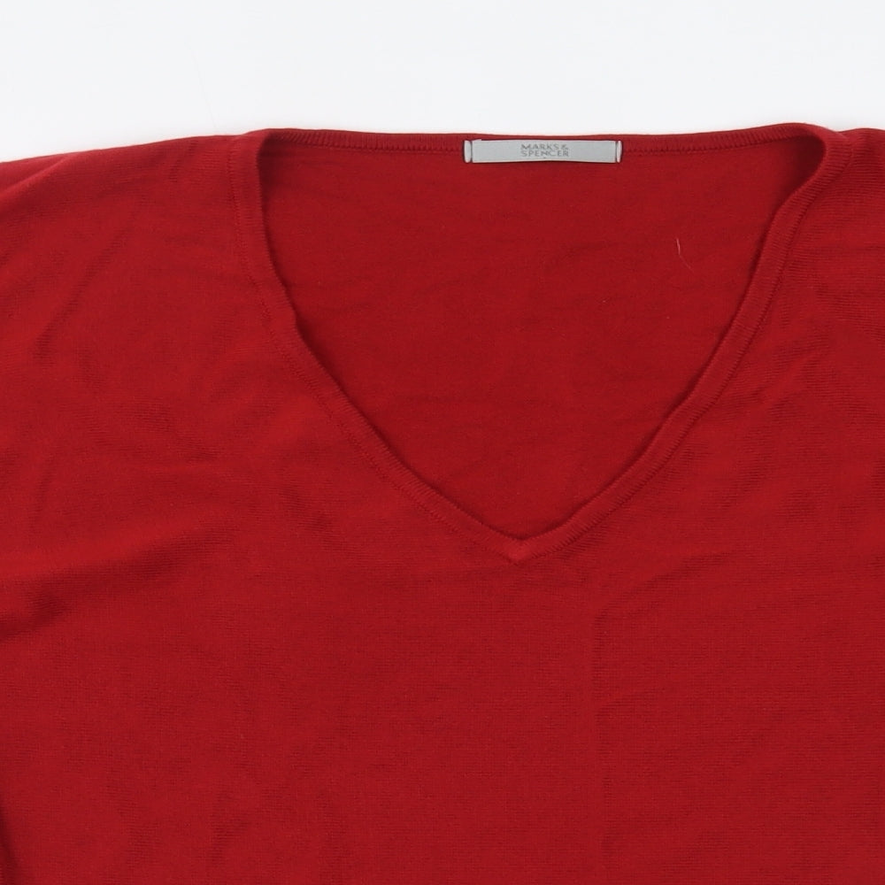 Womens UK Size 8 Marks and Spencer Red Basic Blouse