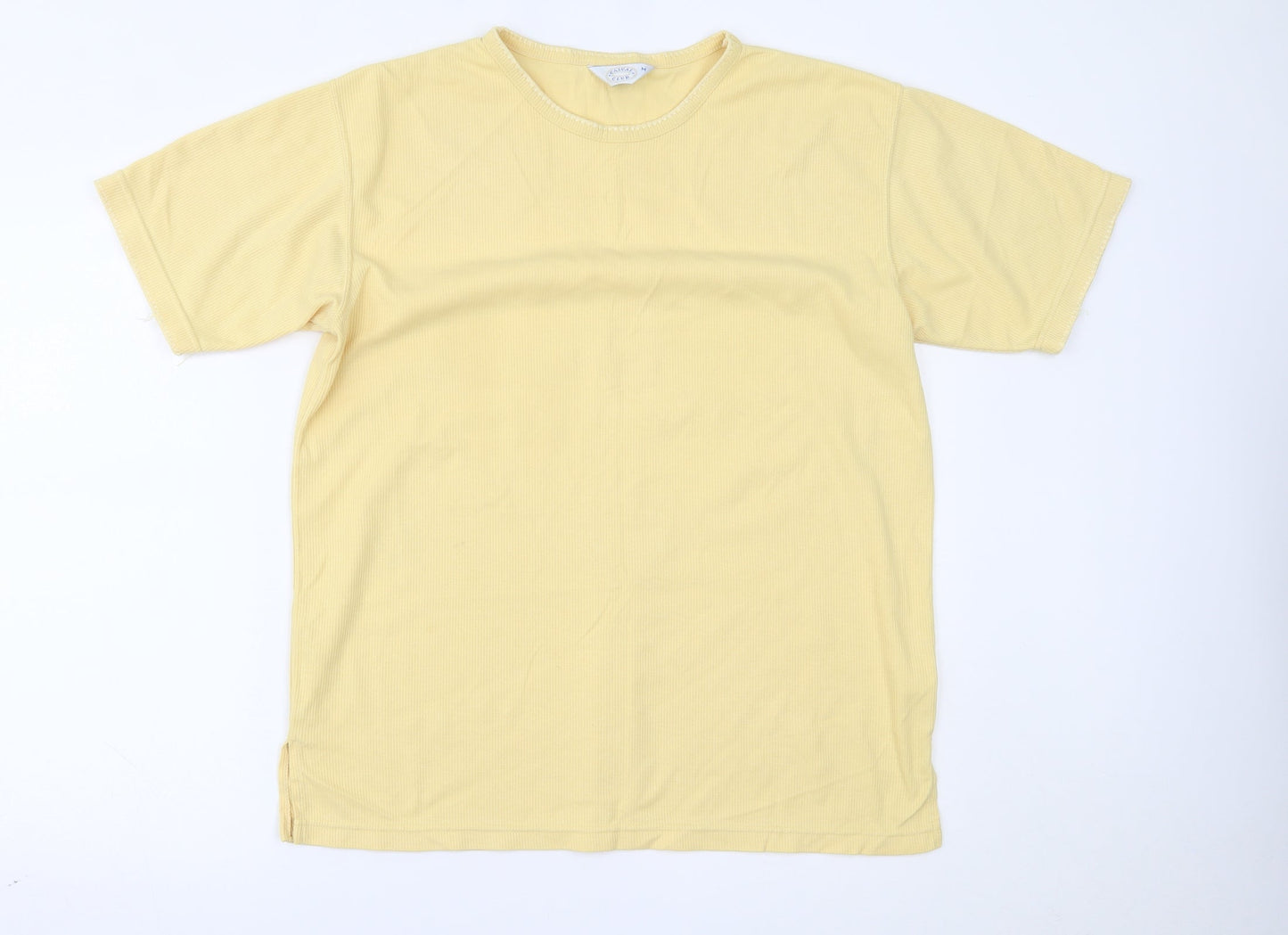 Womens UK Size M Casual Club Yellow Basic T-Shirt
