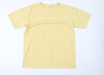 Womens UK Size M Casual Club Yellow Basic T-Shirt