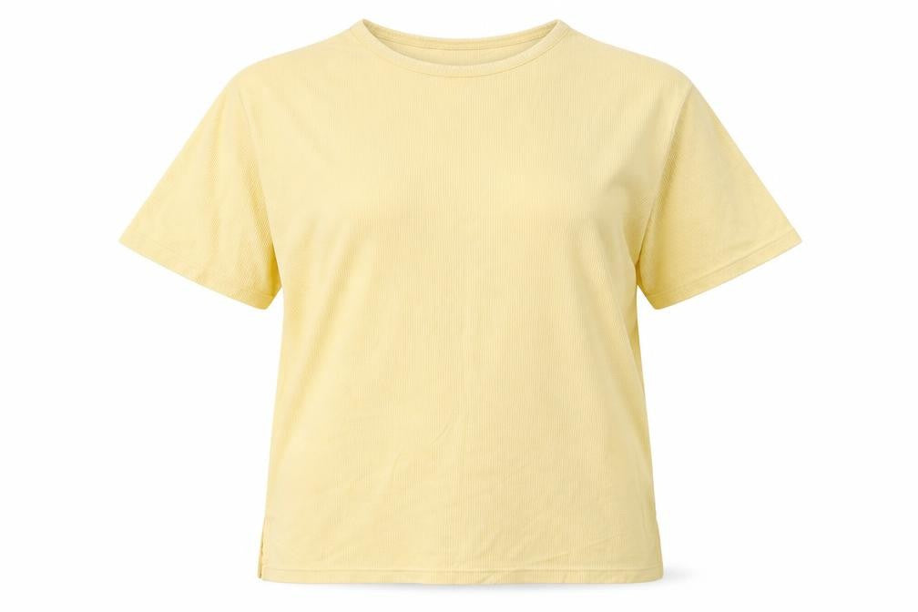 Womens UK Size M Casual Club Yellow Basic T-Shirt