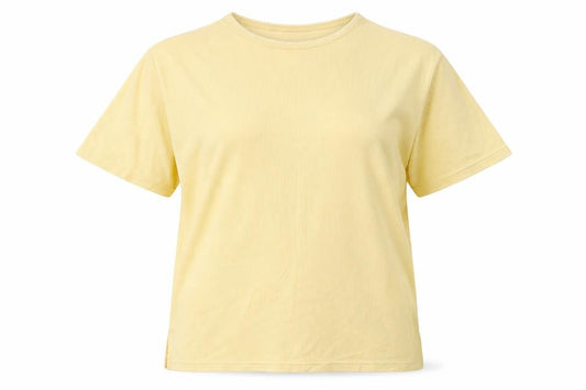 Womens UK Size M Casual Club Yellow Basic T-Shirt