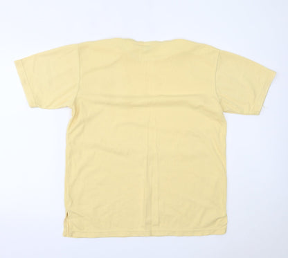 Womens UK Size M Casual Club Yellow Basic T-Shirt