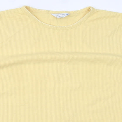 Womens UK Size M Casual Club Yellow Basic T-Shirt